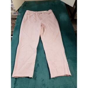 J Jill Jeans Size 12 Womens Pink Pants Ladies Denim High Rise Straight Crop